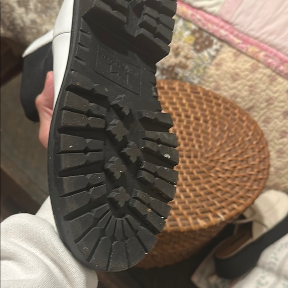 Marc Fisher White and Black Combat Boots - Picture 5 of 7